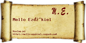 Mello Ezékiel névjegykártya